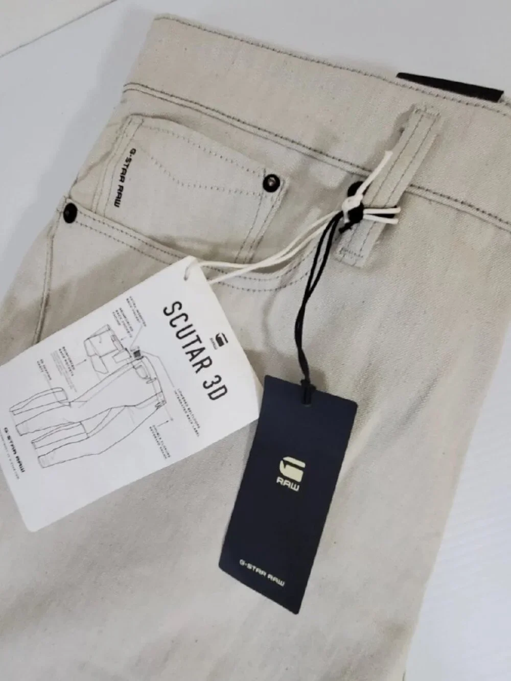 G-STAR RAW SCUTAR 3D SLIM TAPERED DENIM PANT WOMEN'S SIZE W32 L34 COLOR ECRU